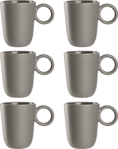 Leonardo roma mok 400ml taupe - set 6