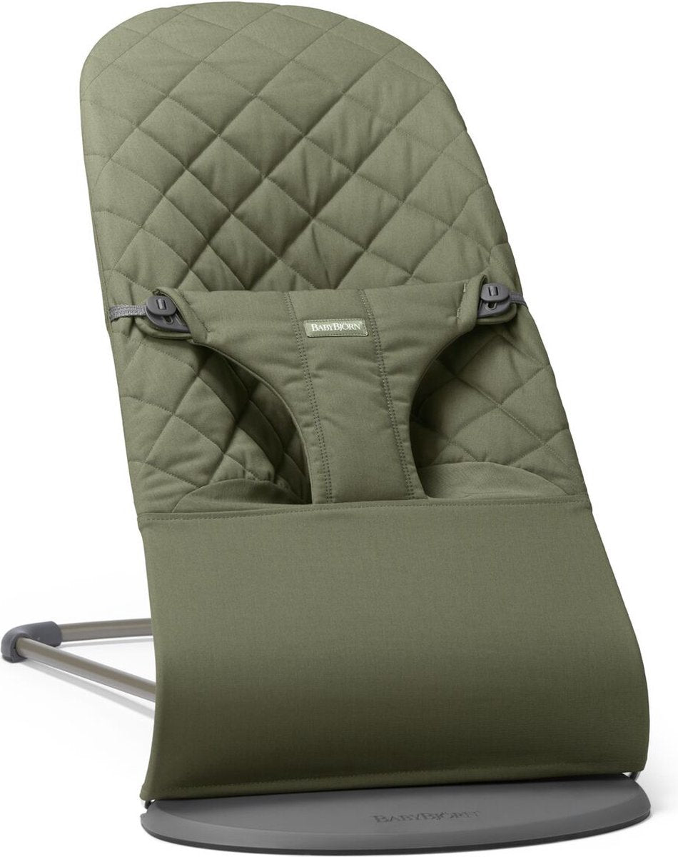 Mecedora Babybjörn bliss - edredón clásico tejido - verde oscuro - ergonómico - ajustable - plegable