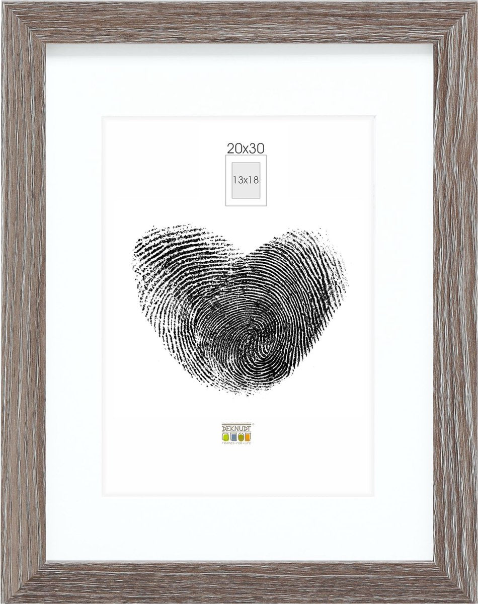 Cornice per foto Deknudt frames - grigia con passepartout - 13x18 20x30 cm