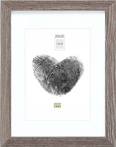 Marco de fotos Deknudt frames - gris con paspartú - 13x18 20x30 cm