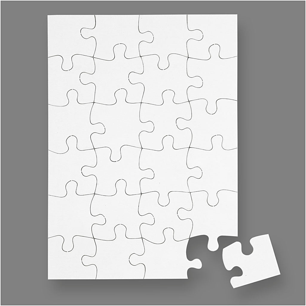 Puzzle di Creative Company, Dim 15x21 cm, bianco, 24 parti, 16 pezzo 1 scatola