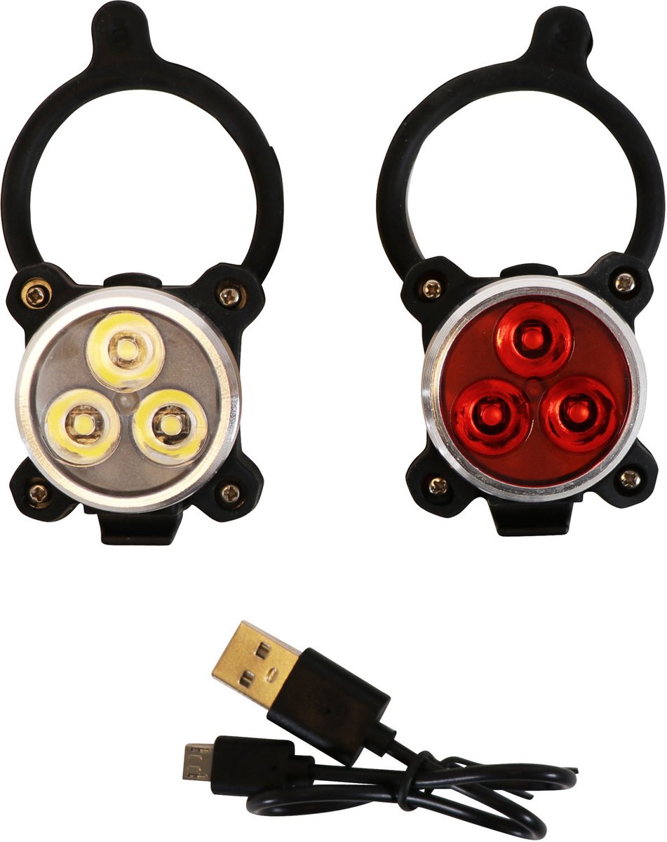 Juego de iluminación LED Dresco - recargable por USB - 3 LED