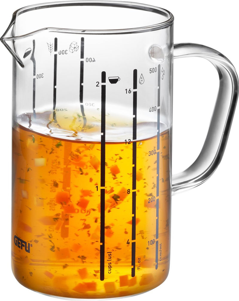 Vaso medidor Gefu meti – 500 ml – vidrio de borosilicato – con indicación de medición