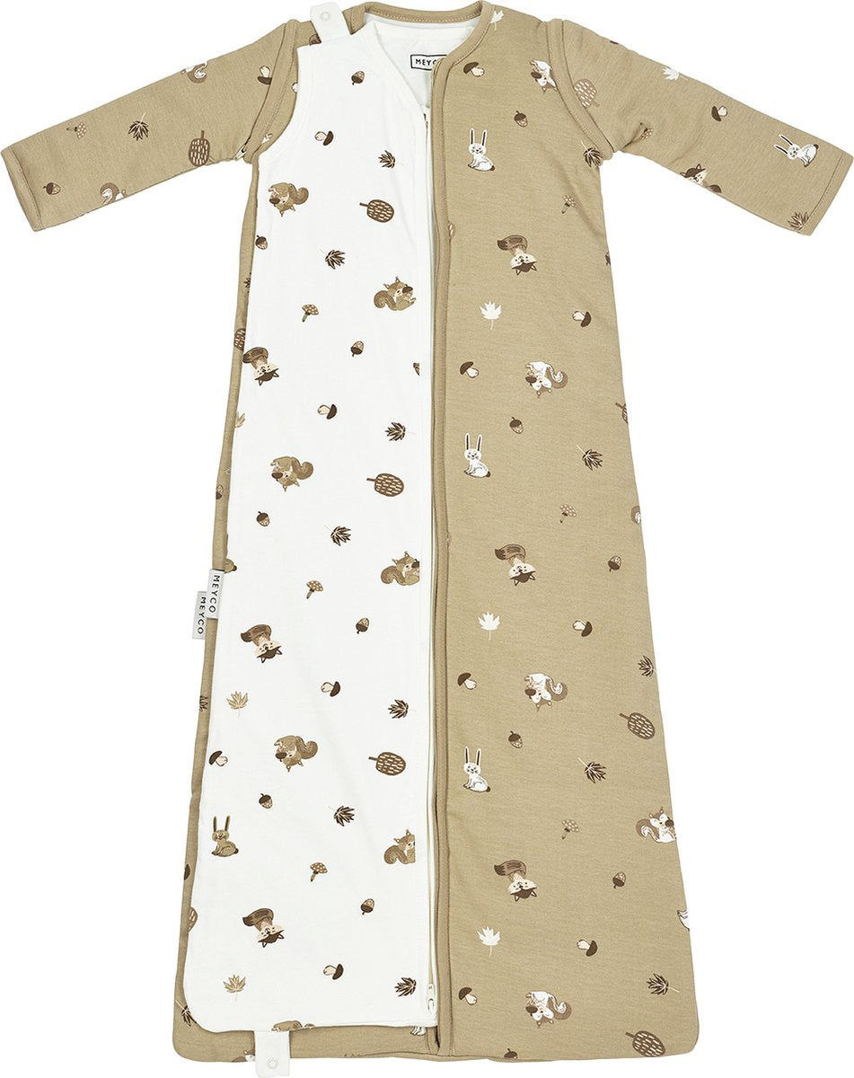 Meyco baby forest animals baby slaapzak 4 seizoenen - sand - 3.0 tog