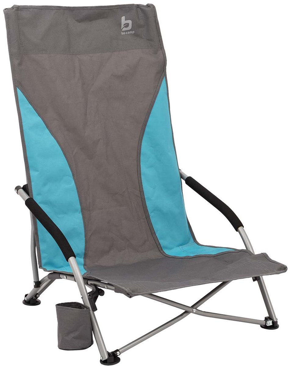 Bo-camp - strandstoel - compact - hoog - blauw grijs