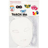 CREATIV COMPANY TEATRING MASKS, H: 8.5-19 cm, B: 15-20.5 cm, 230 gr, blanco, 16 piezas 1 caja