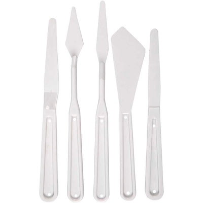Spatole Creative Company, l: 17-20 cm, l: 13-33 mm, bianco, 5 pezzi 1 scatola