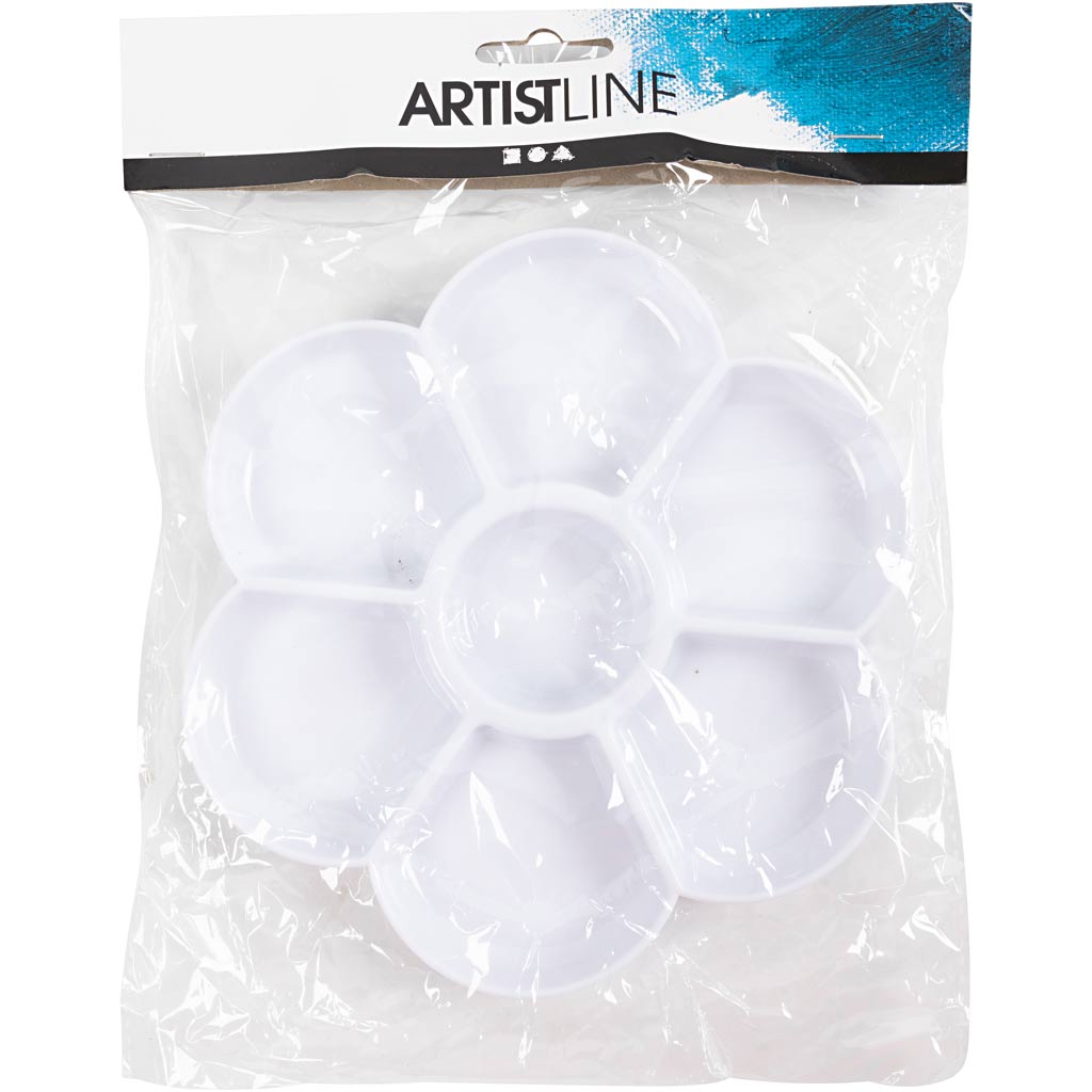 Paleta Creativ Company en forma de flor, d 17,5 cm, blanco, 1 unidad