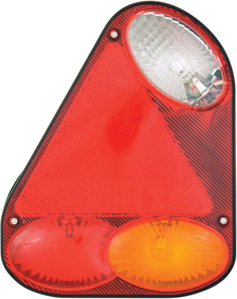 Luz trasera Carpoint - 12 24 voltios - derecha - 5 funciones - intermitente, luz trasera, luz de freno, luz antiniebla trasera, reflector - montaje con tornillos 5 cables de conexión premontados - dimensiones 218x174mm
