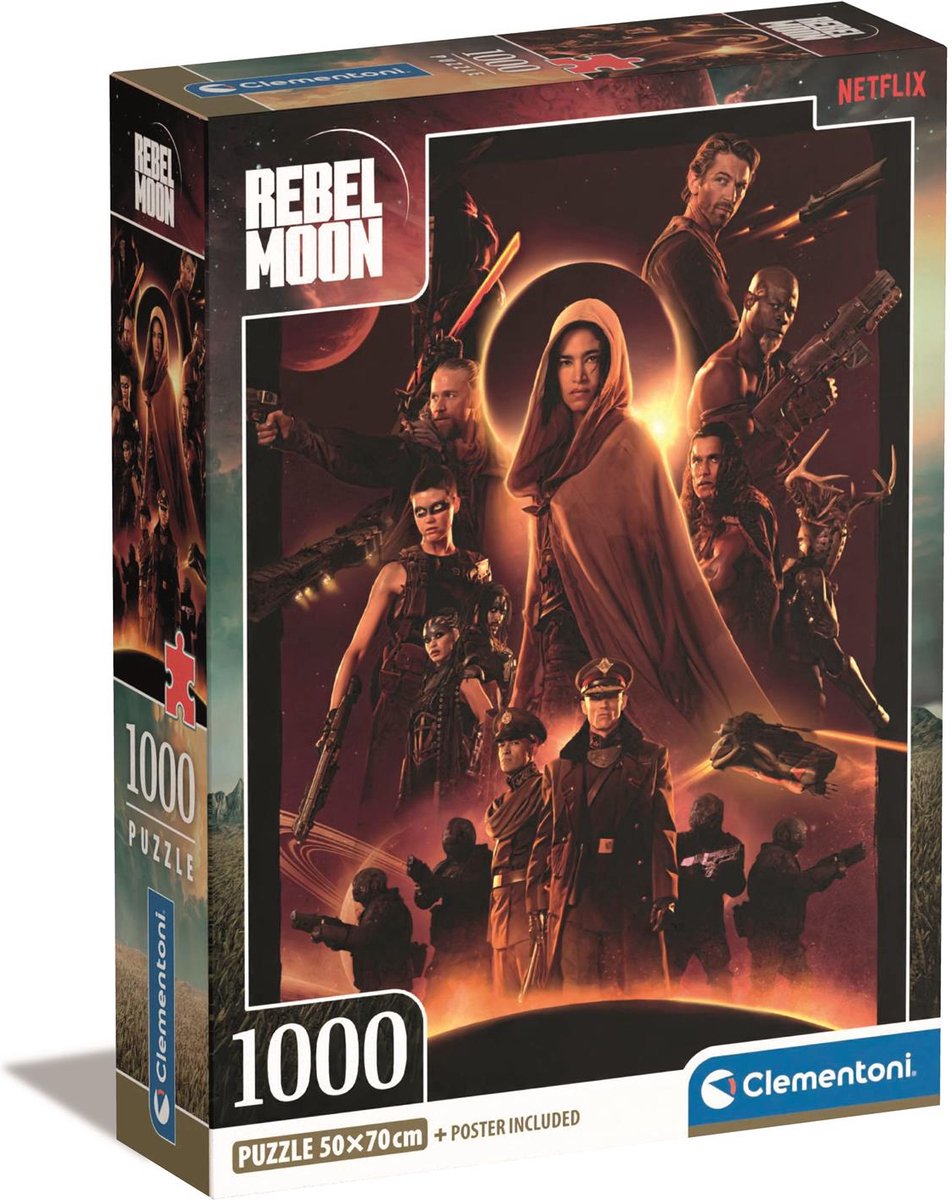 Clementoni - puzzle - 1000 pezzi - netflix rebel moon - puzzle per adulti