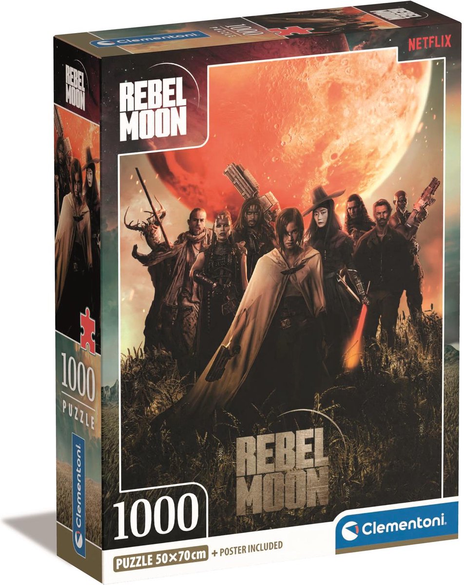 Clementoni - puzzle - 1000 pezzi - netflix rebel moon - puzzle per adulti