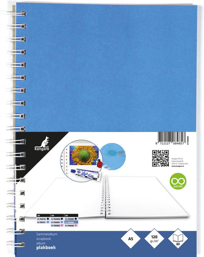 Álbum de recortes Canguro - a5+ - 120 gramos - 80 hojas - azul - k-750084