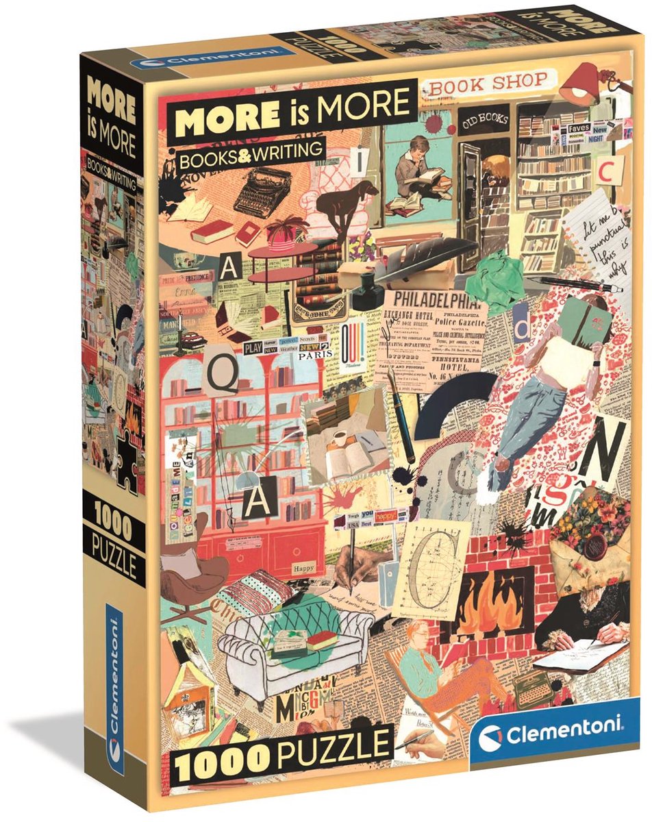 Clementoni - puzzle - 1000 pezzi - scatola compatta per libri e scrittura - puzzle per adulti