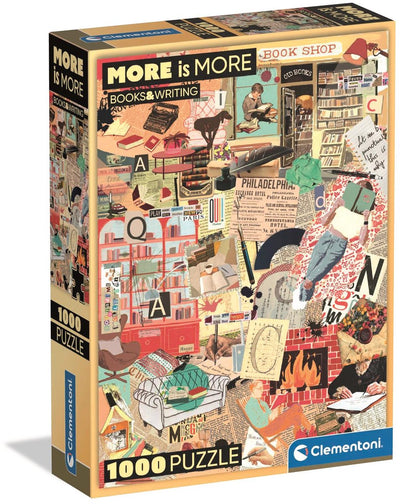 Clementoni - puzzle - 1000 pezzi - scatola compatta per libri e scrittura - puzzle per adulti