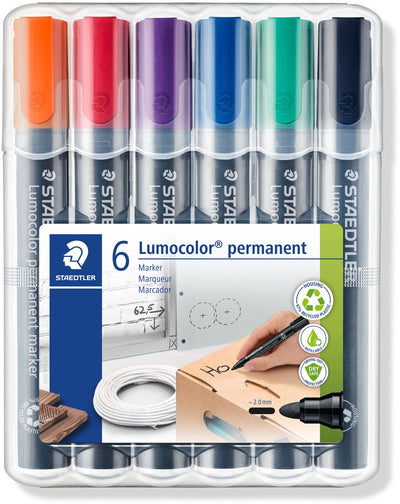 Staedtler lumocolor pennarello indelebile 352 con punta tonda - scatola 6 pz