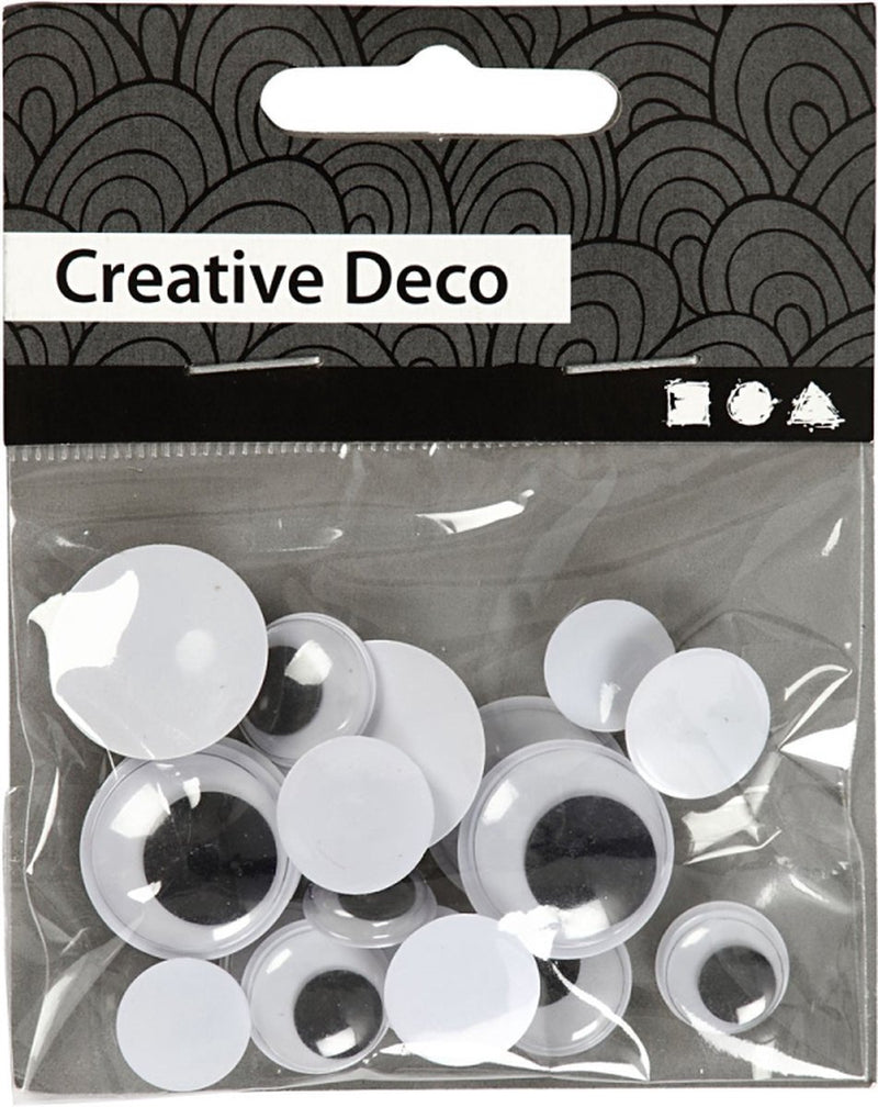 Creativ company ojos saltones, no autoadhesivos, d 12+14+20 mm, 18 div 1 caja