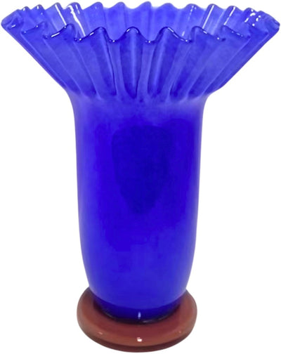 Vaso collezione HD in vetro blu 26,5x26,5x33cm