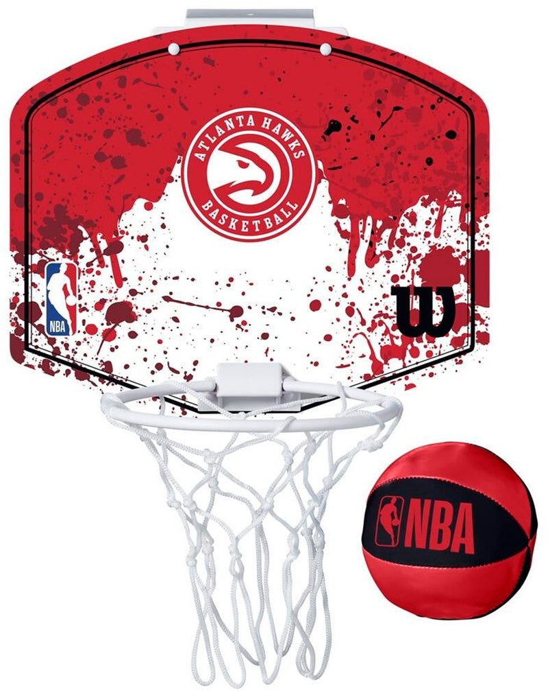 Set da minibasket Wilson NBA Hawks con palla e mini-canestro multicolore