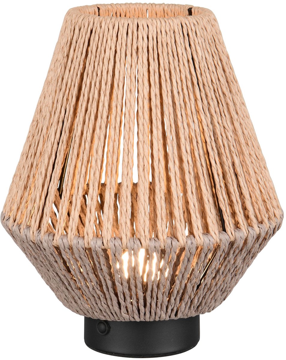 Rl live your light reality lira - tafellamp - naturel - incl. 1x smd 1,5 w - 4-stappen touch - usb-aansluiting - oplaadbaar - snoerloos