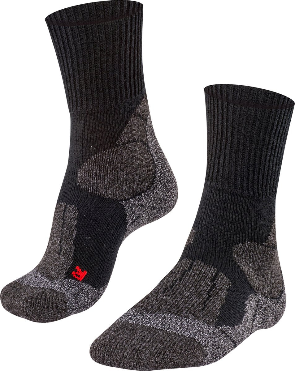 Falke tk1 anti-blaar dik wol functioneel materiaal wandelsokken heren zwart - maat 39-41