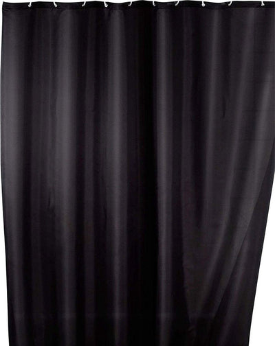 Wenko anti-schimmel douchegordijn zwart 180x200cm polyester - inclusief ophangringen - waterdicht - wasbaar - sneldrogend