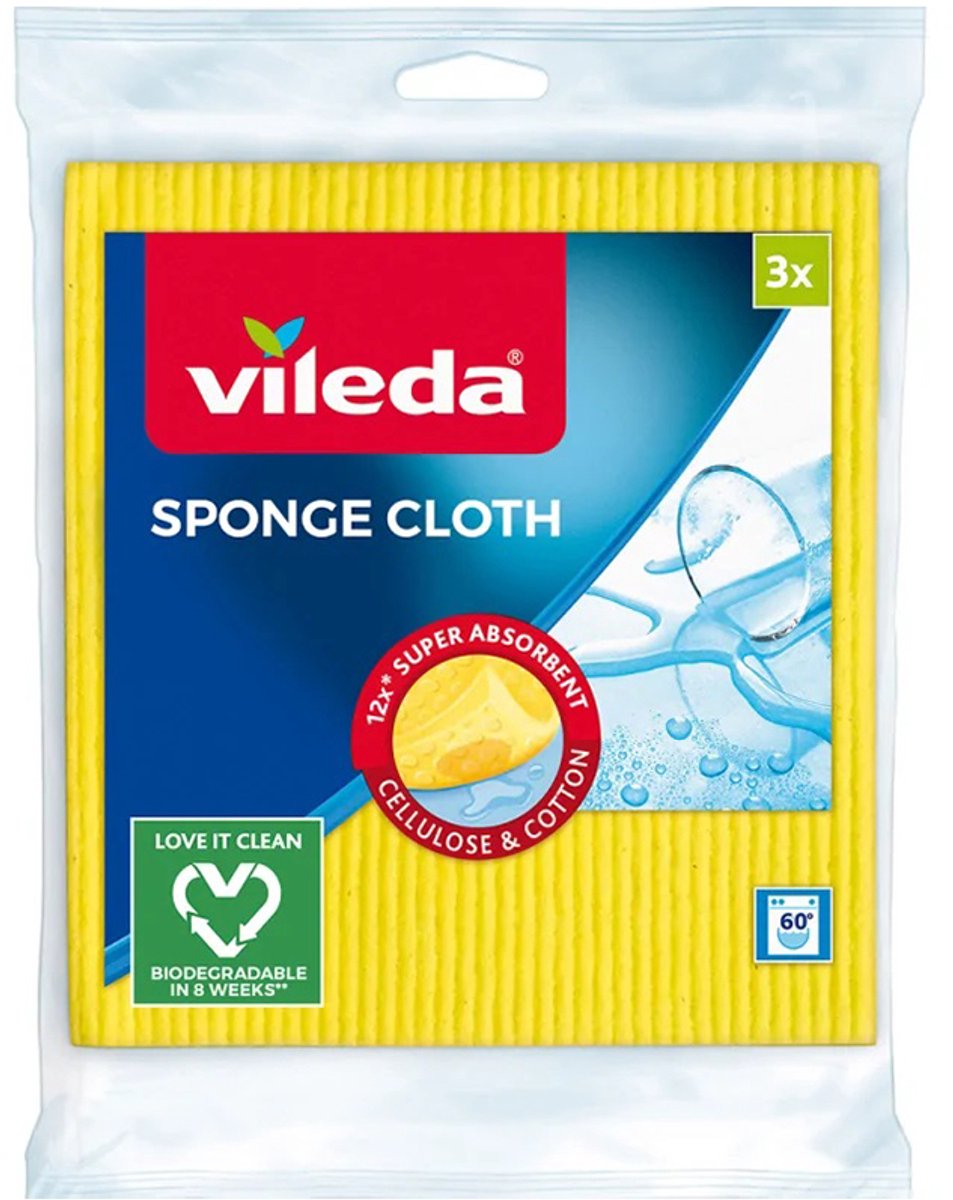 Serie Vileda - paño de esponja - 7,5x9,5 cm - absorbente - colorido