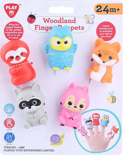 Juega a los animales de bosque de muñecas con los dedos, 5st.