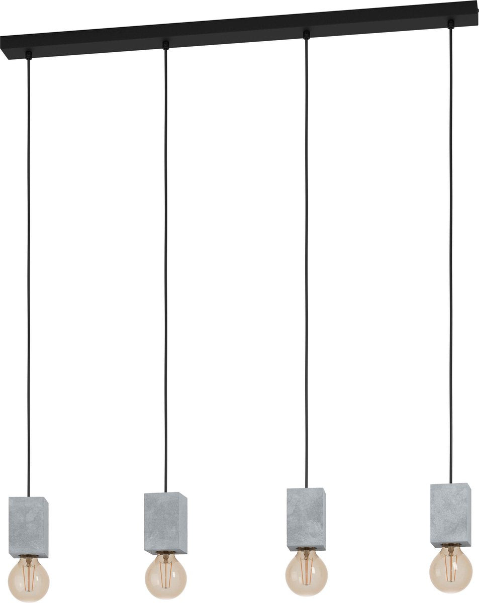 Eglo prestwick 3 hanglamp - e27 - 92,5 cm - zwart grijs