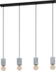 Eglo prestwick 3 hanglamp - e27 - 92,5 cm - zwart grijs