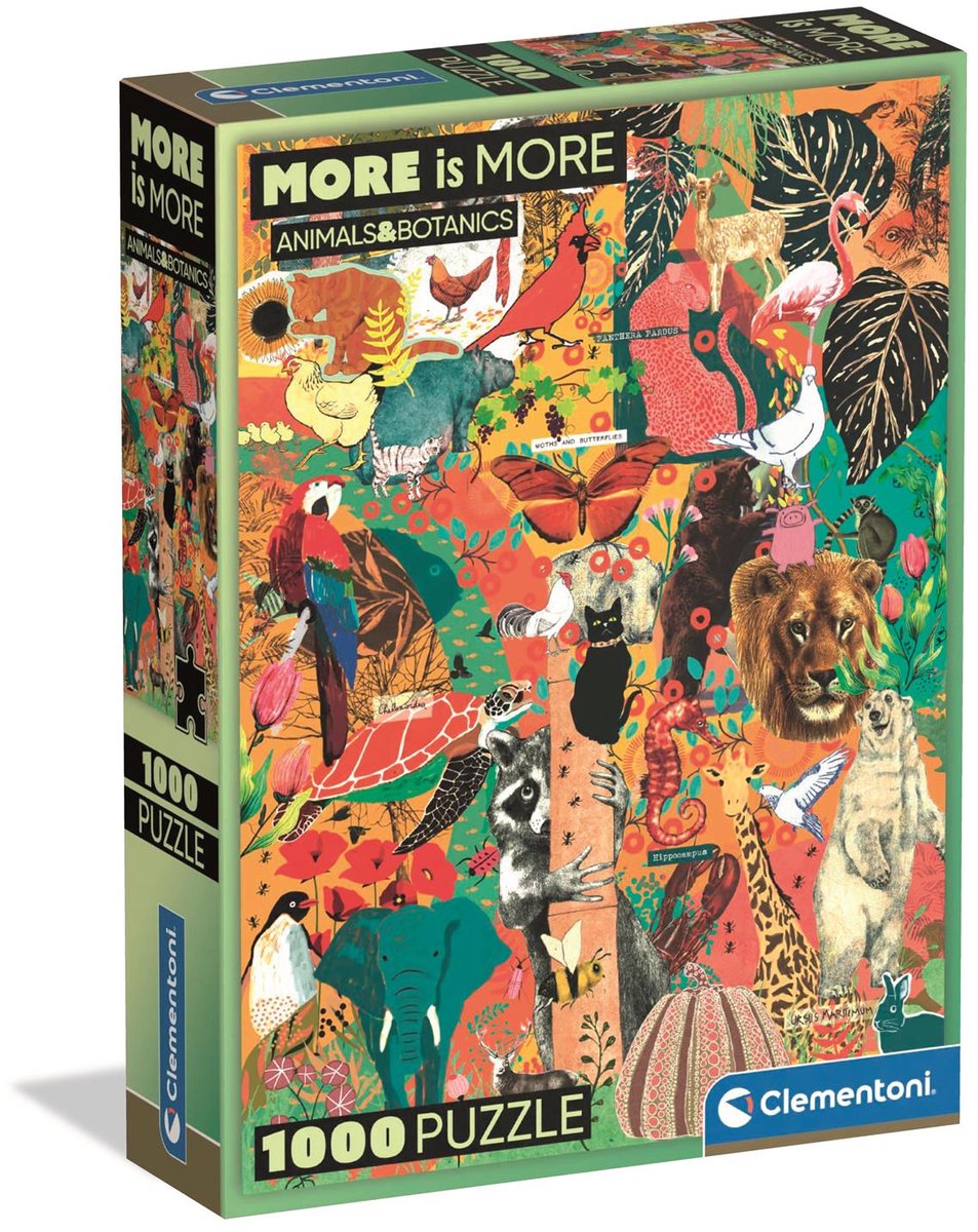 Clementoni - puzzle - 1000 pezzi - illustrazioni animali e botaniche - puzzle per adulti