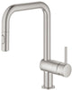 Grohe minta kitchen tap - with pull-out hand shower - 2 jet types - stainless steel (supersteel)