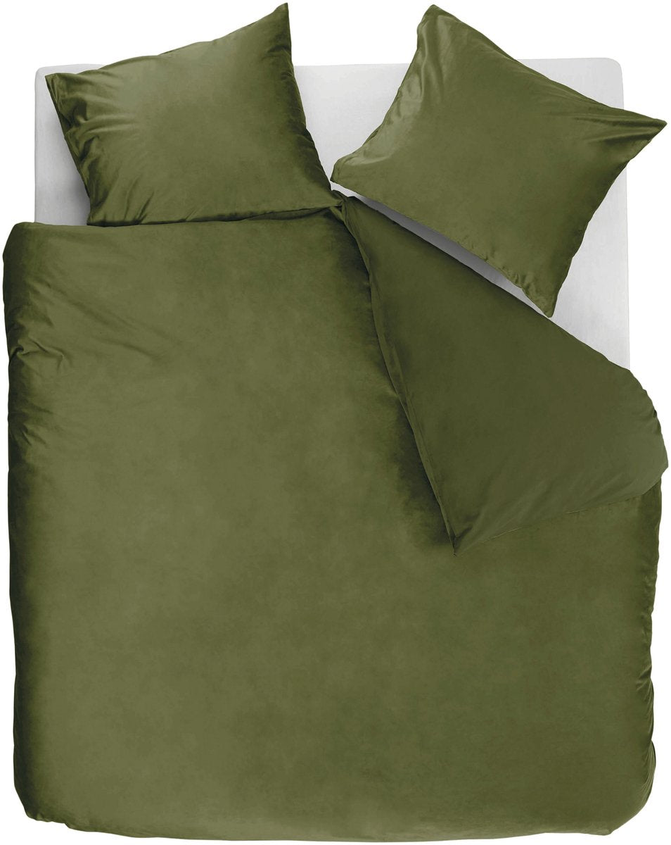 Ambiante velvety dekbedovertrek - tweepersoons - 200 x 200 220 cm - groen