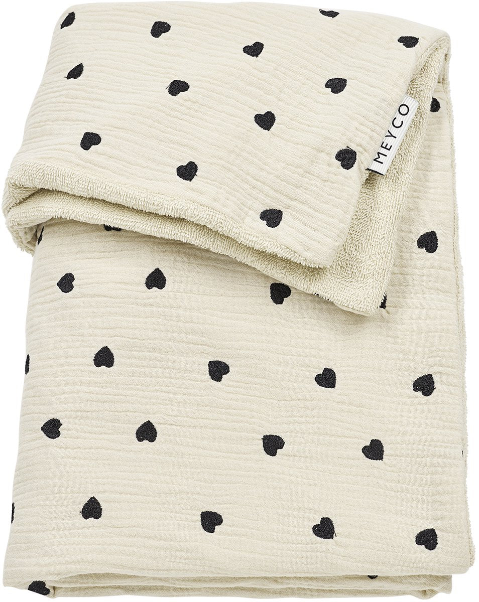 Coperta per culla Meyco Baby Sweet Heart - idrofila prelavata - sabbia morbida - 75x100 cm - 1,5 tog