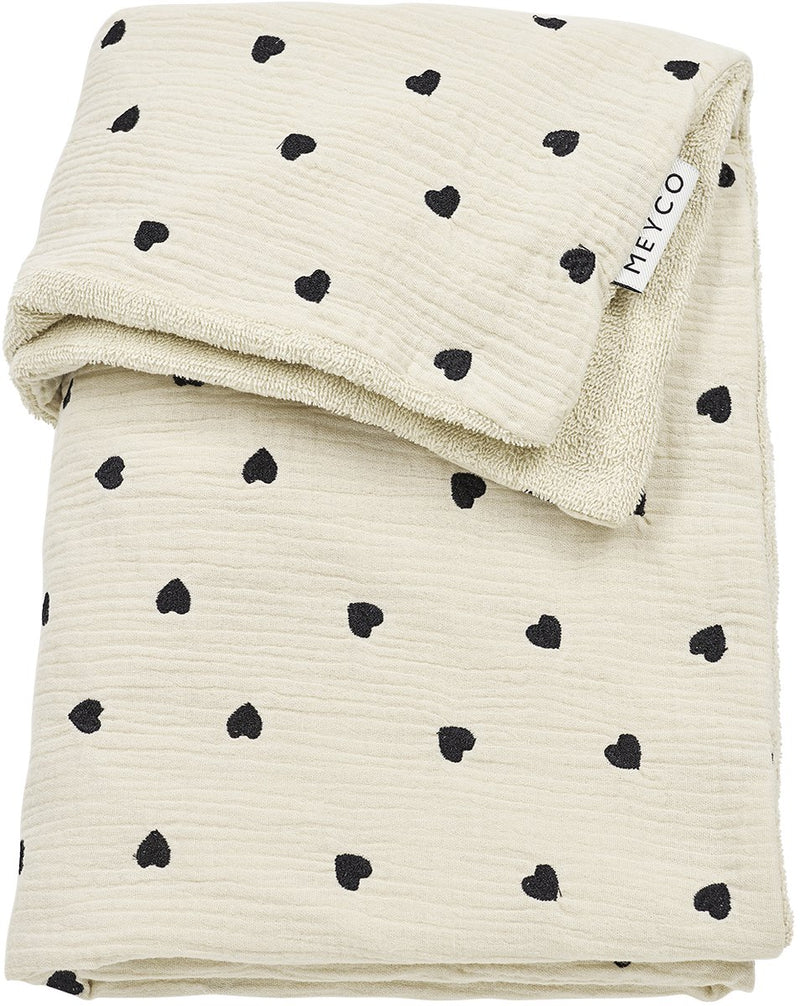 Coperta per culla Meyco Baby Sweet Heart - idrofila prelavata - sabbia morbida - 75x100 cm - 1,5 tog