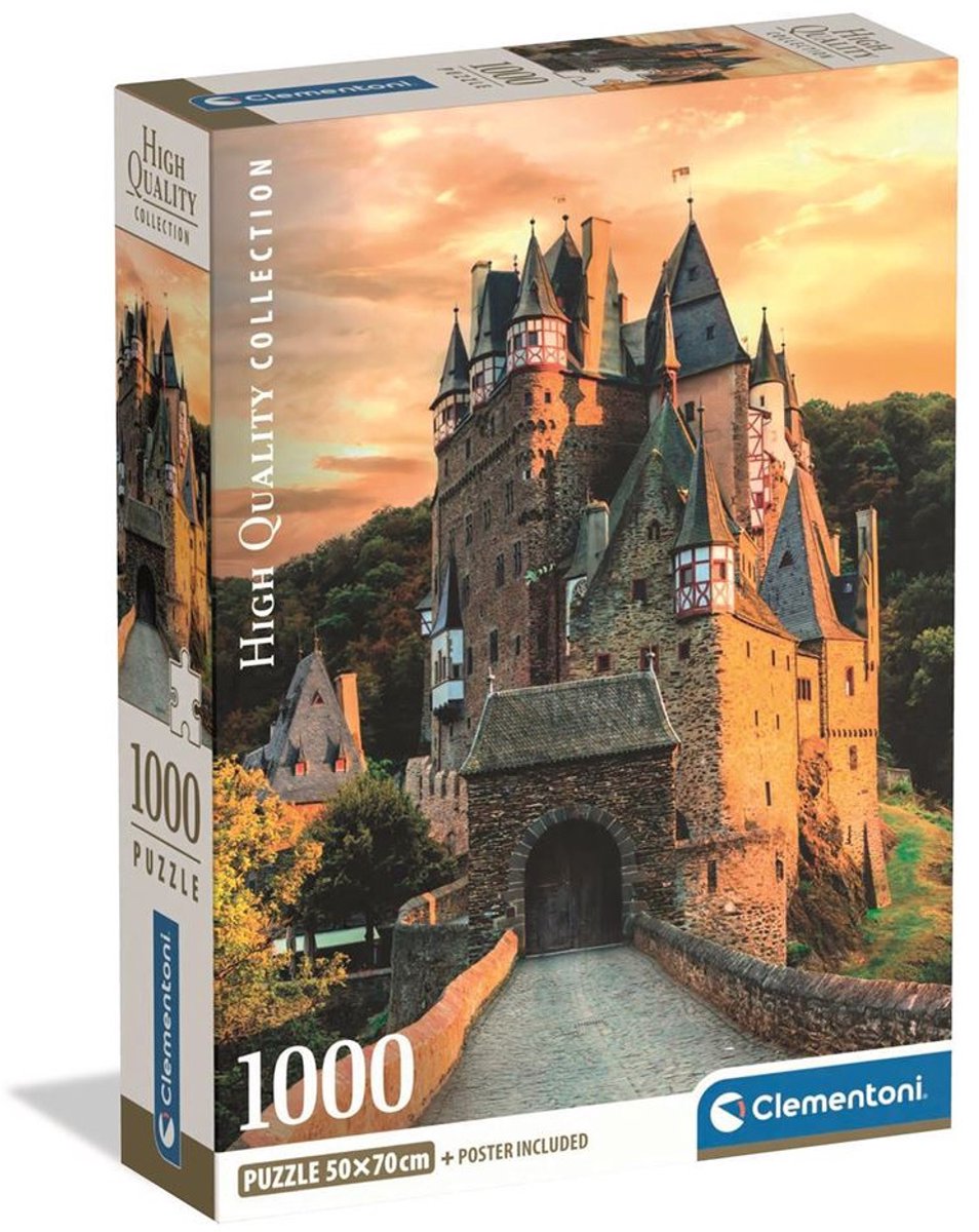 Clementoni – eltz castle golden hour – puzzle 1000 pieces – poster