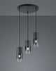 Trio robin - hanglamp - zwart mat - excl. 3x e27 28w