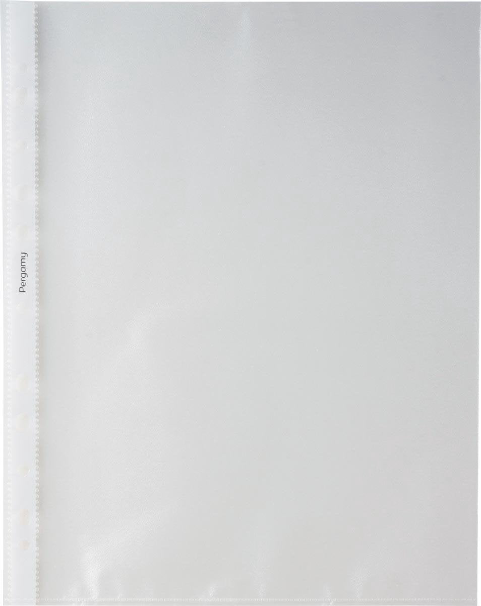 Show bag perforata in pergamy, ft a4, perforazione 11 fori, pp granulato da 50 micron, confezione da 100 pezzi
