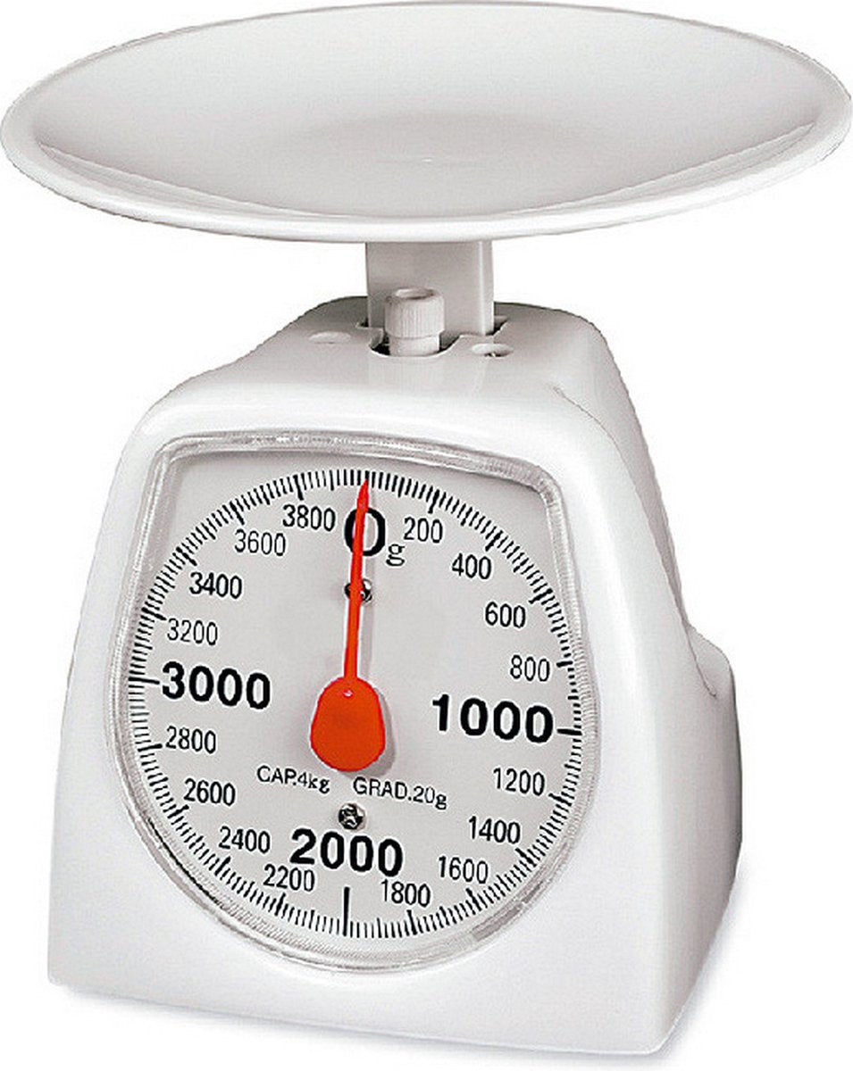 Bilancia da cucina retrò EDM bianca 4 kg 16,5 x 11 x 13 cm