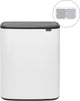 Brabantia bo touch bin prullenbak - 2 x 30 liter - afvalscheiding - white