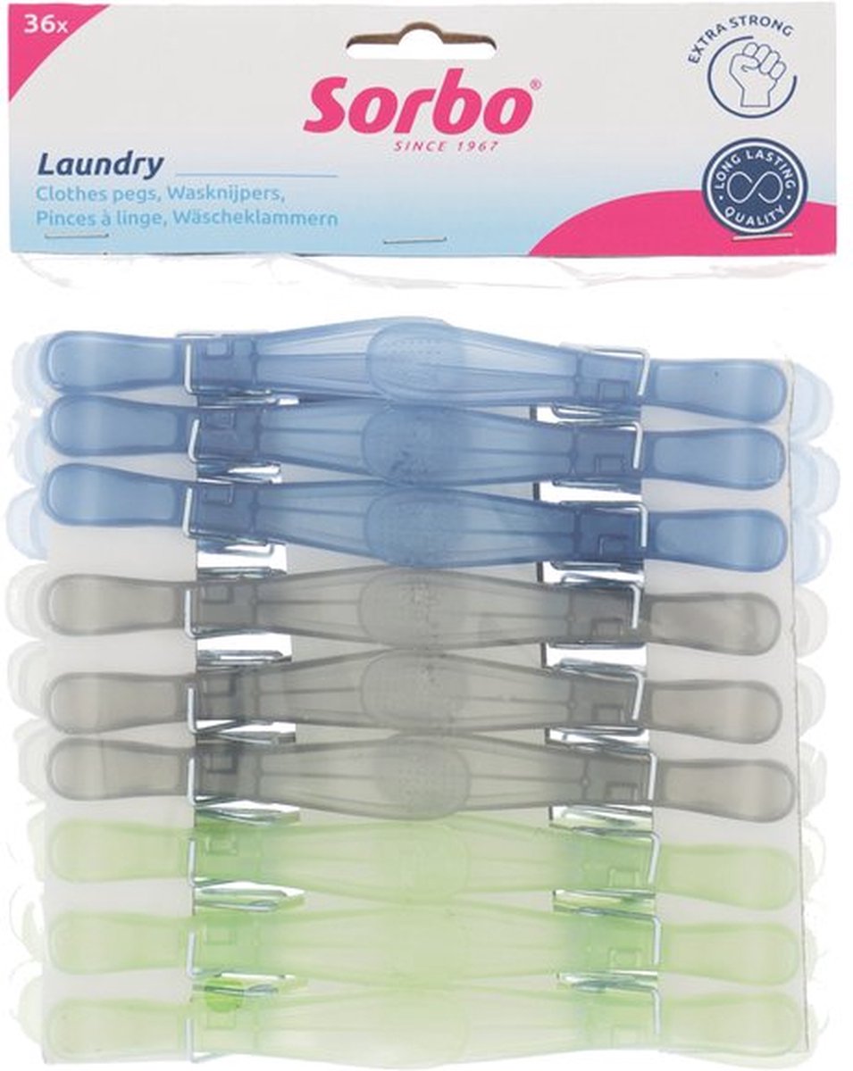 Mollette Sorbo, set da 36 pezzi, extra resistenti, a 7 spirali, mollette colorate