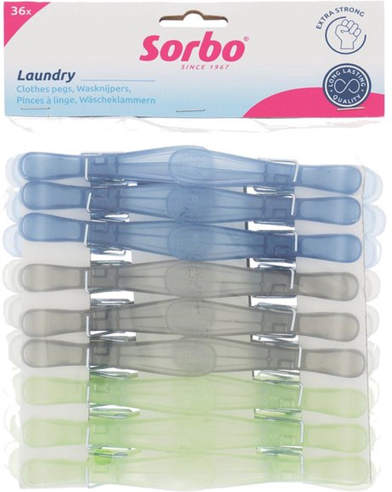 Mollette Sorbo, set da 36 pezzi, extra resistenti, a 7 spirali, mollette colorate