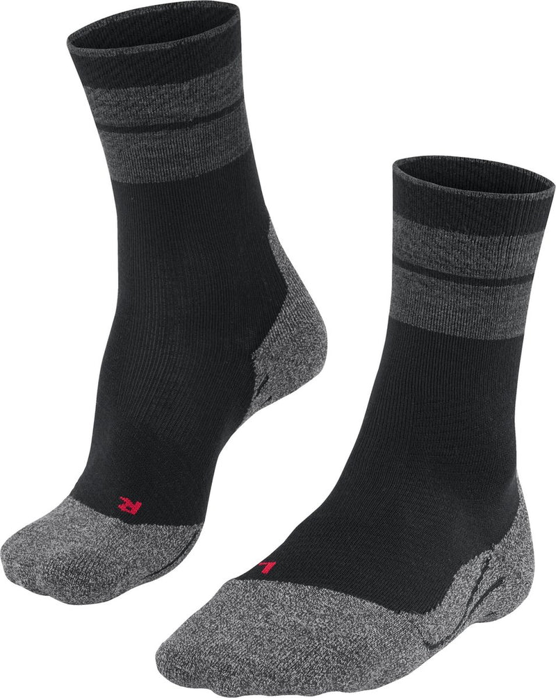 Falke tk calcetines para caminar estabilizadores antiampollas de lana gruesa material funcional hombres negro - talla 39-41
