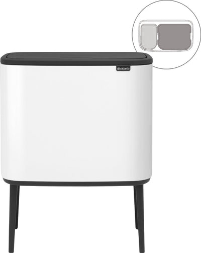 Brabantia bo touch bin contenedor de basura - 11 + 23 litros - separación de residuos - blanco