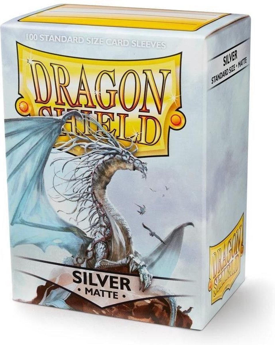 Dragonshield dragon shield - bustine per carte formato standard argento opaco 100x