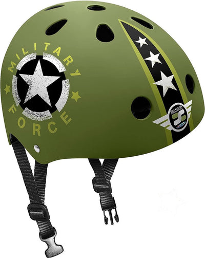 Stamp casco patines control militar junior eps abs verde talla 54-60