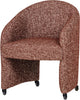 Woood cordo eetkamerstoel met wielen - melange - roestbruin - 83x64x64