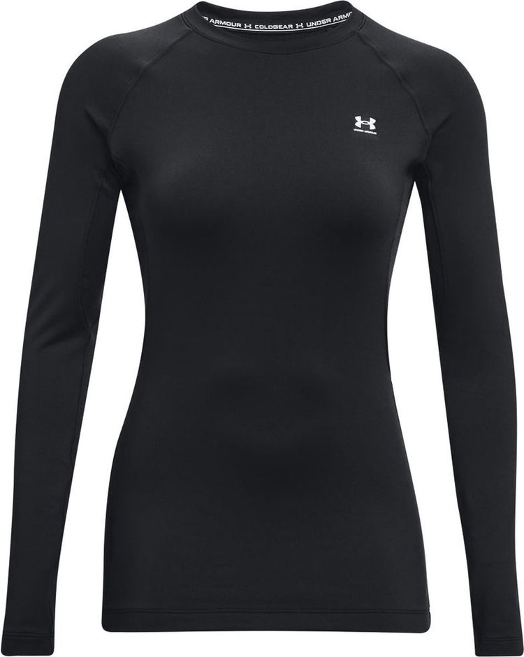 Under armour ua cg authentics crew dames sporttrui - zwart - wit