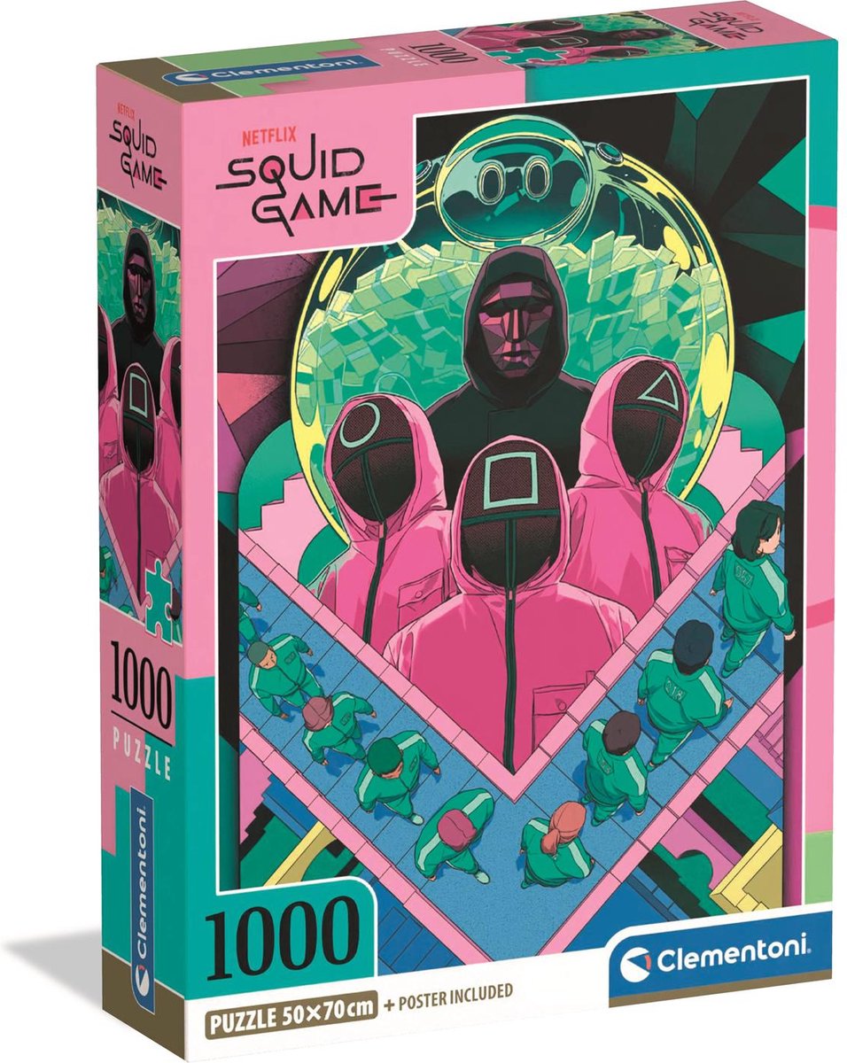 Clementoni - puzzel - 1000 stukjes - squid game 2 - puzzel voor volwassenen