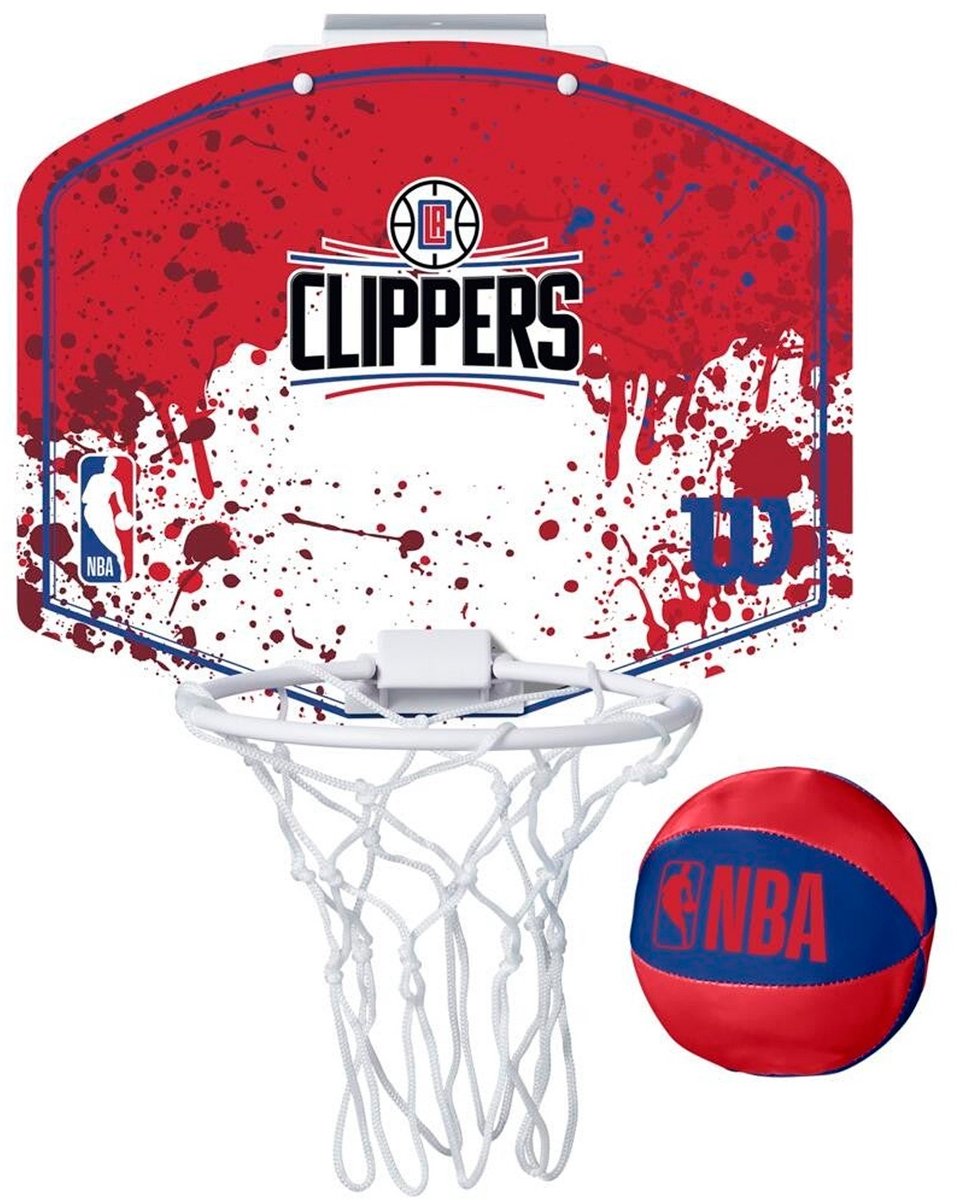 Wilson team mini hoop NBA clippers set with ball and mini basket multicolored