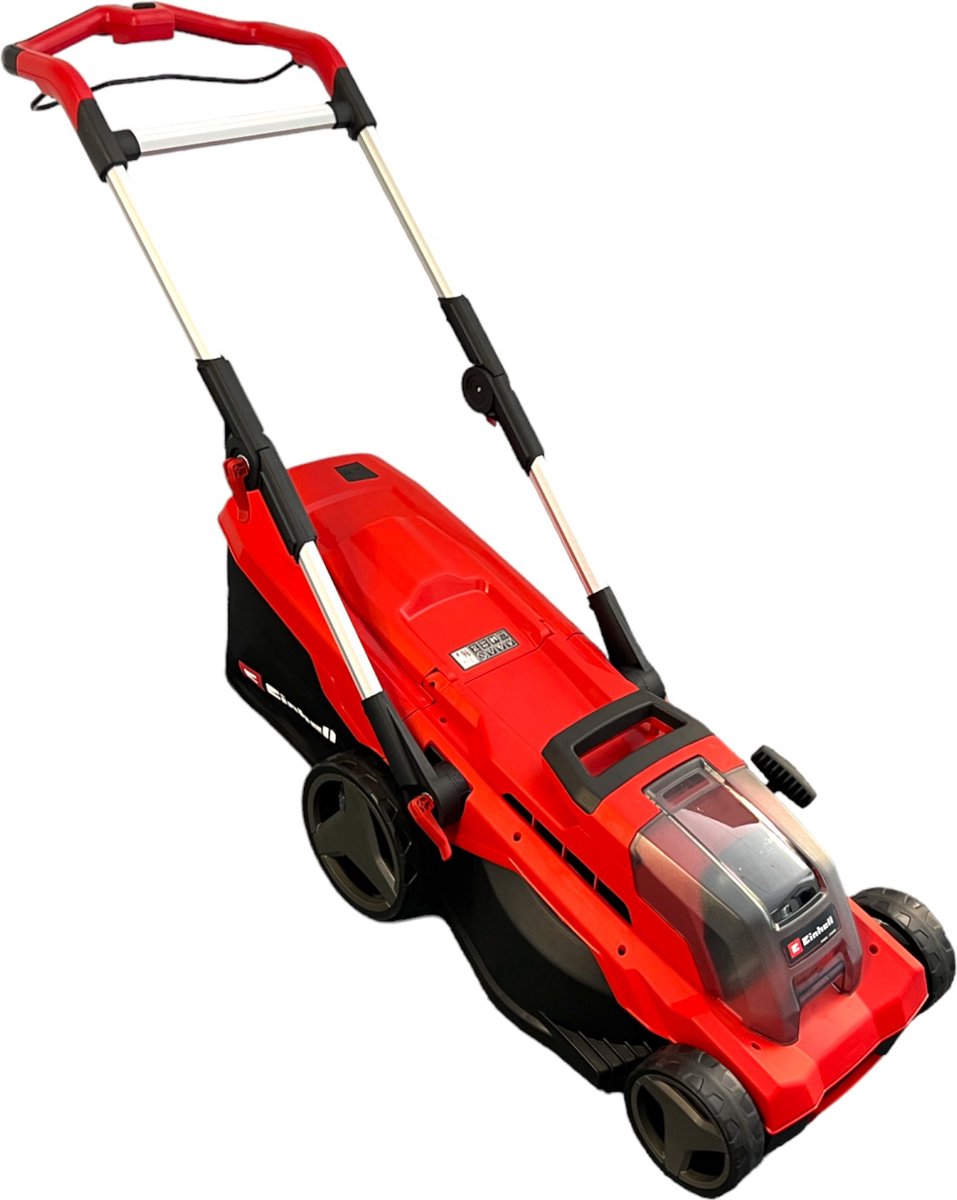 Einhell battery lawn mower ge-cm 36 37 li solo - power x-change - 36 v li-ion - cutting width: 37 cm - recommended lawn area: up to 400 m² - 45 l collection bag - cutting height: 25-75 mm - excl. battery and charger